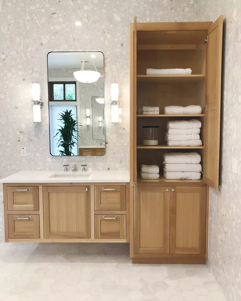 24 Smart Ways to Organize Your Bathroom Closet Beautifully 13 When in Doubt, Choose White