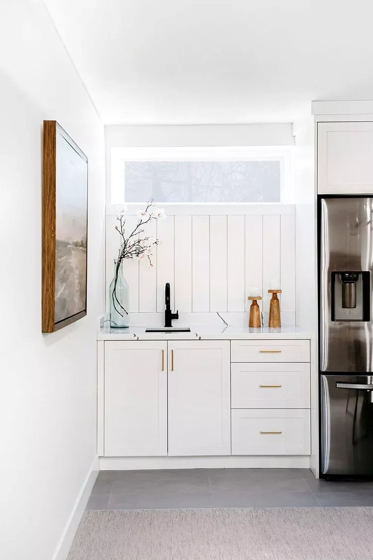 White Basement Kitchenette