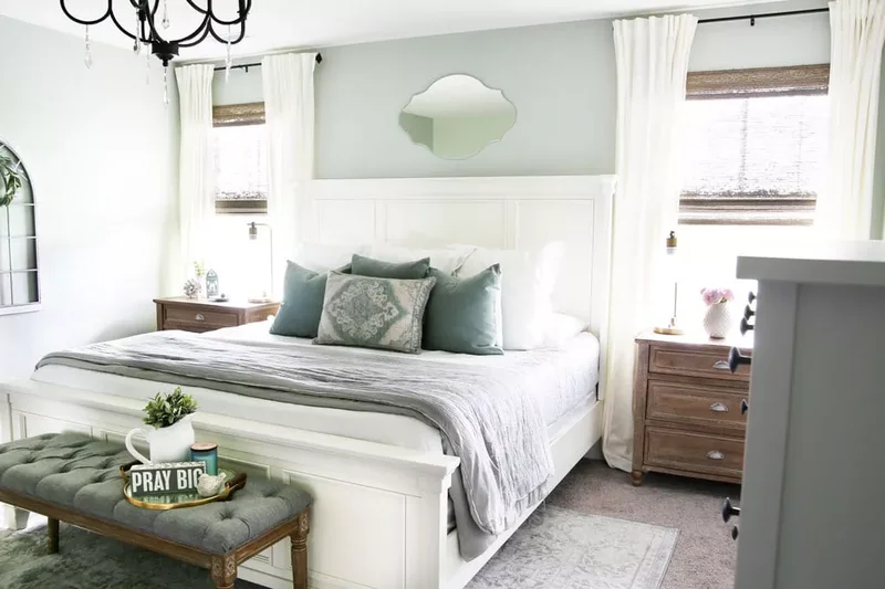 40 White Bedroom Designs That Show This Color Is Far from Dull 9 White Bedroom With Green and Blue Accents