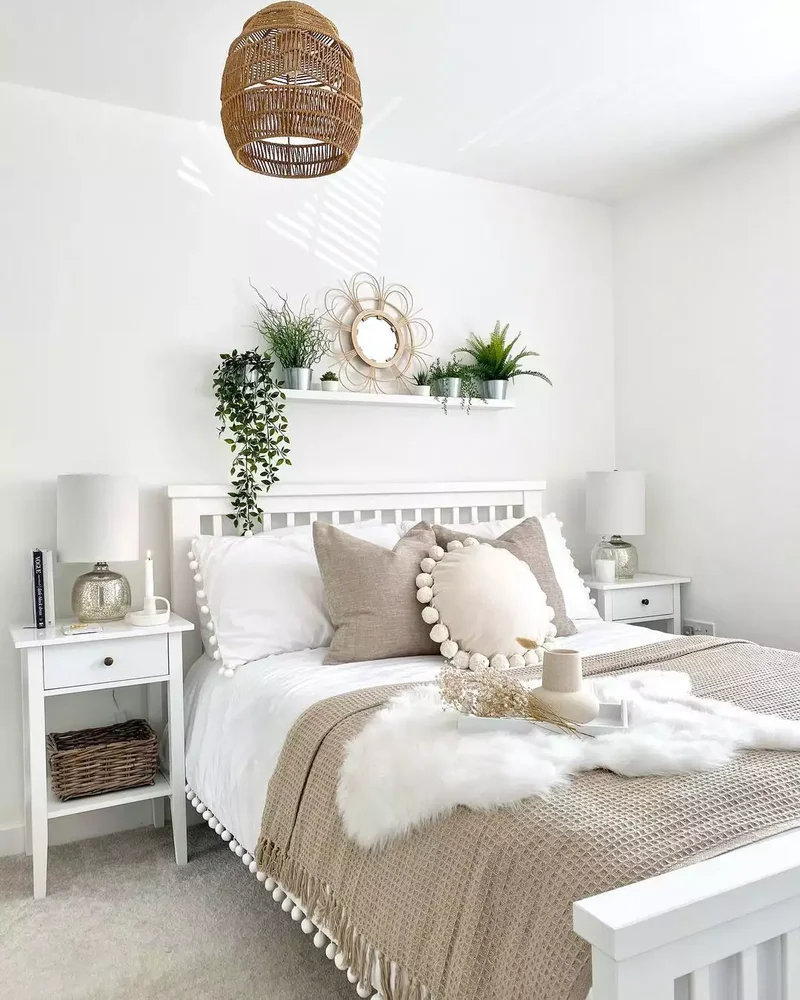 40 White Bedroom Designs That Show This Color Is Far from Dull 38 White Bedroom With Soft Sheepskin