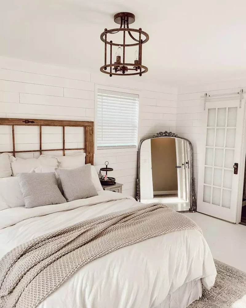 40 White Bedroom Designs That Show This Color Is Far from Dull 35 White Bedroom With a Large Mirror