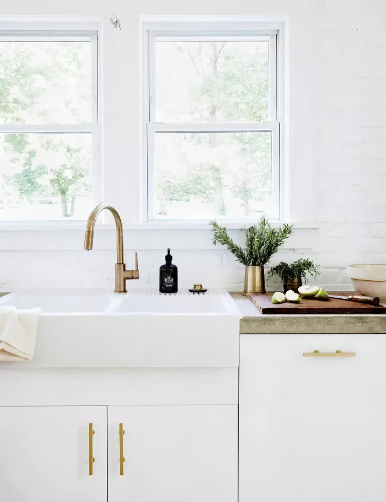 White Brick Backsplash