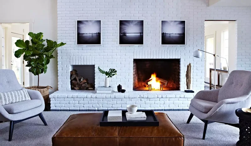 67 Fireplace Designs for a Cozy Focal Point in Your Space 26 White Brick Fireplace