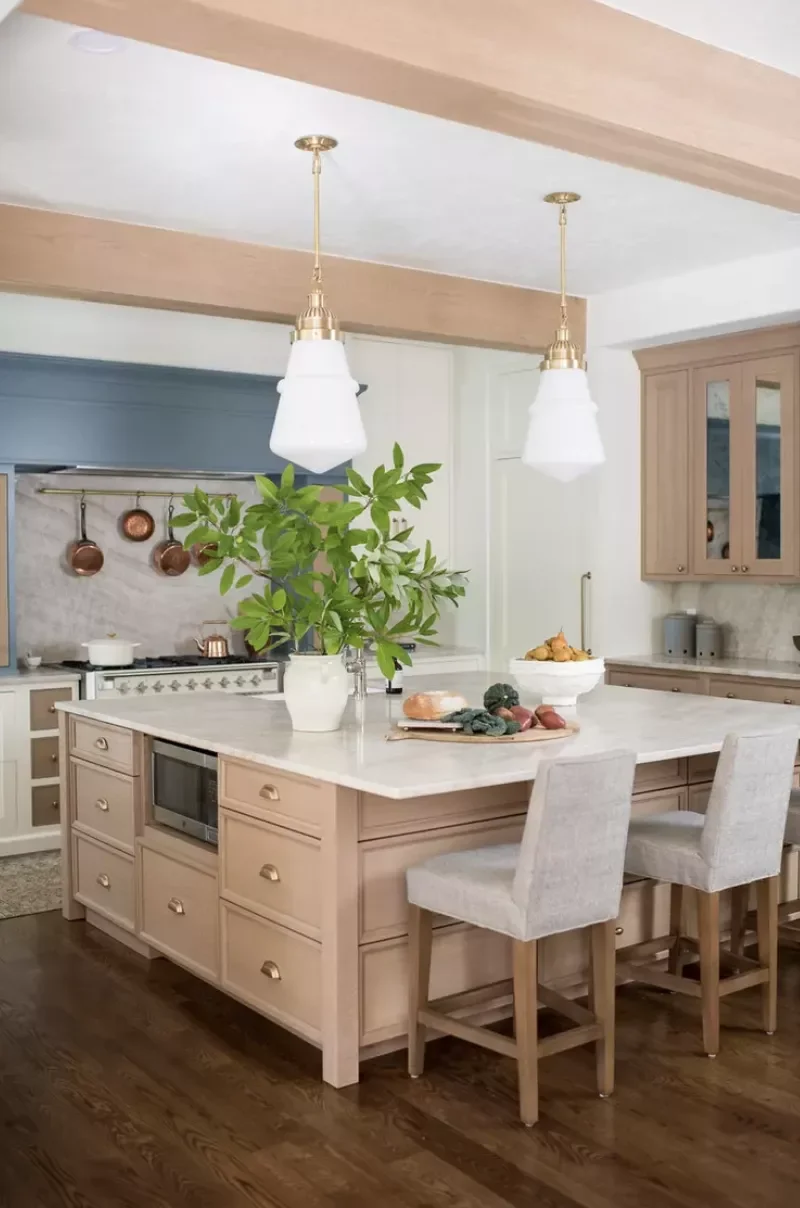 34 White & Wood Kitchen Designs That Feel Fresh and Timeless 12 White Oak Cabinets and White Stone Counters