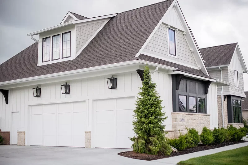 52 Stunning Garage Door Ideas to Boost Your Curb Appeal 29 White Sectional Doors