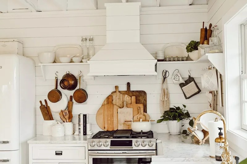 White Shiplap Backsplash