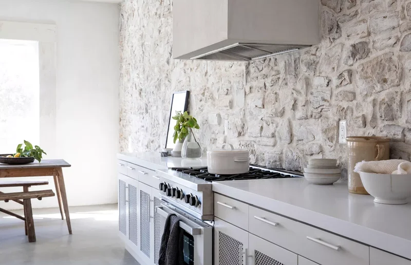 Whitewashed Stone Wall