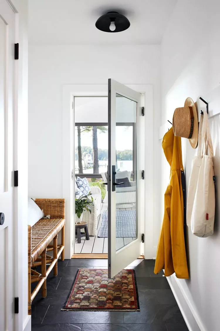 22 Stunning Mudroom Bench Ideas for Beautiful Storage 17 Wicker Mudroom Bench