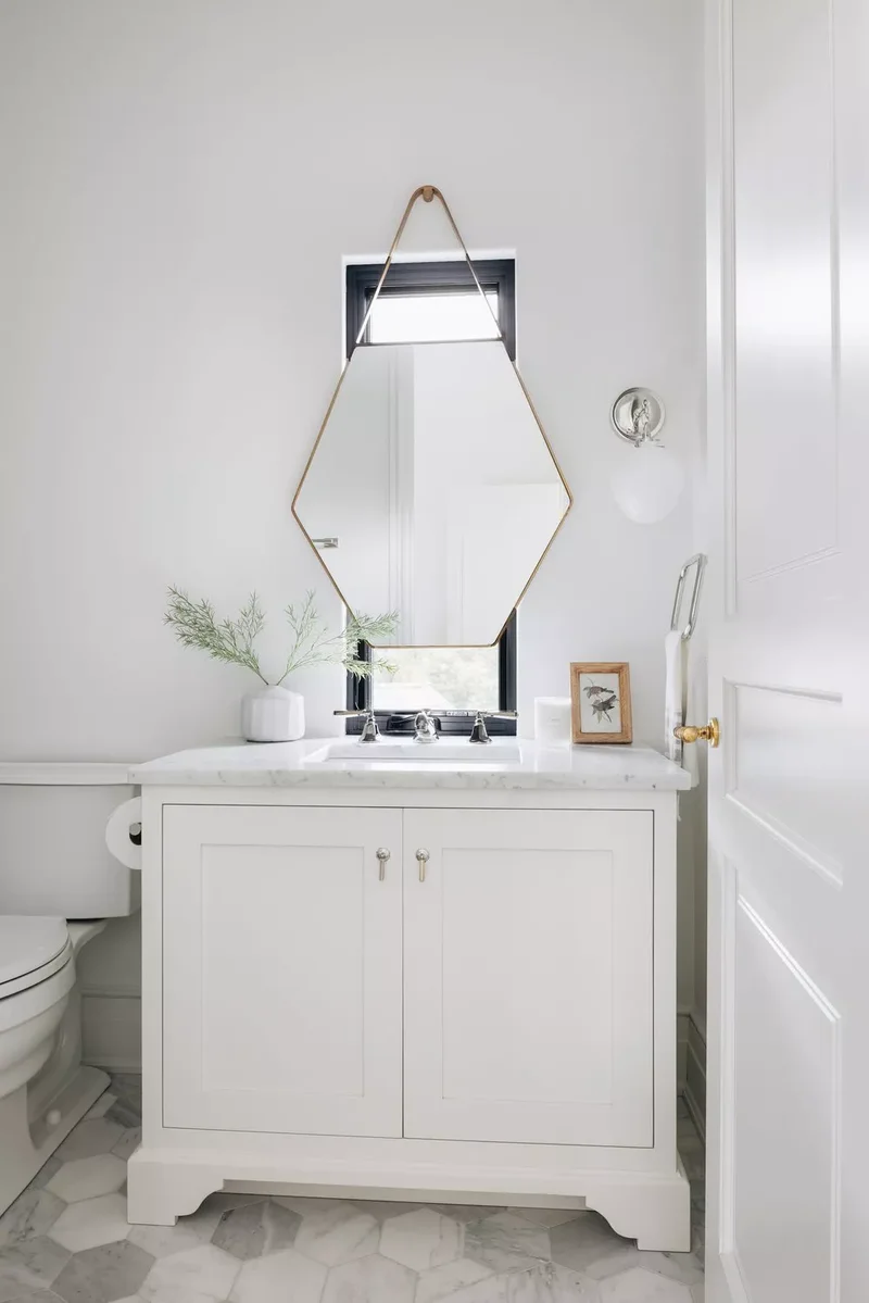 32 Half Bath Design Ideas to Inspire Bold Experimentation 20 Window Mirror