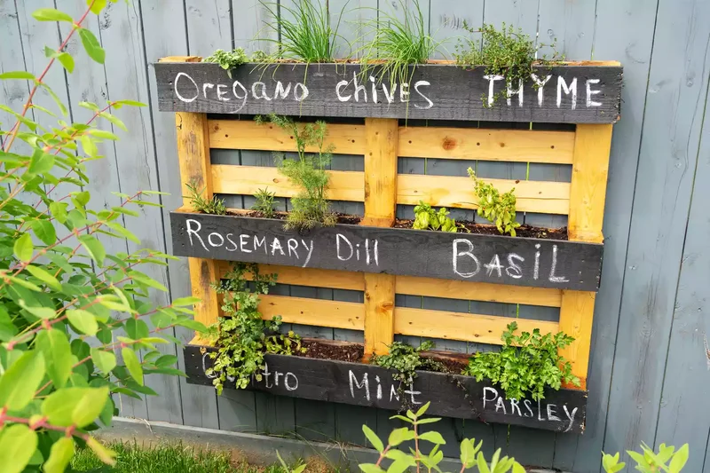 Wood Pallet Herb Garden