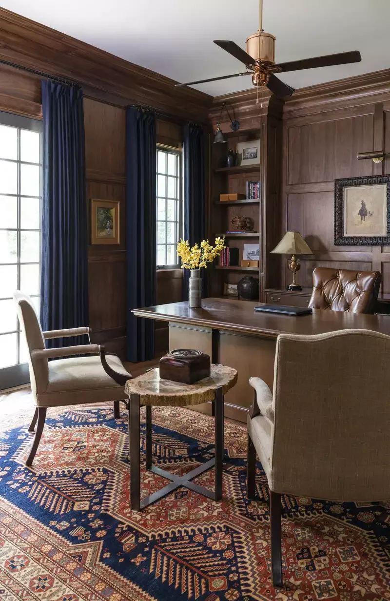 70 Home Office Ideas for Your Perfect Workspace Design 51 Wood-Paneled Office