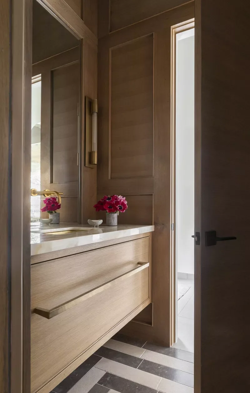 Wood-Paneled Powder Room