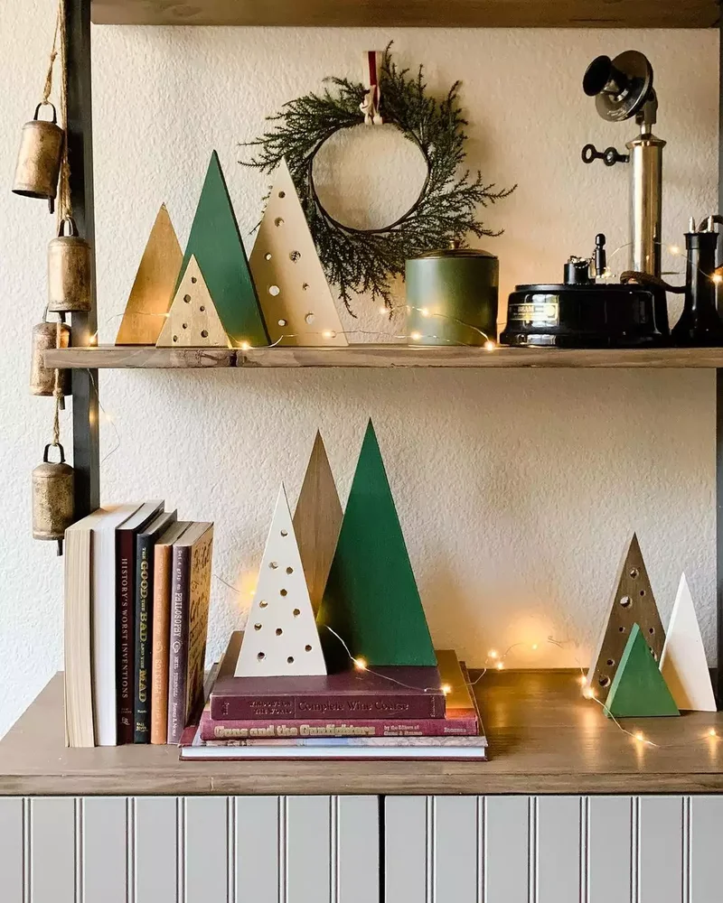DIY Christmas Tree Ideas Worth Displaying for Your Guests 3 Wood Tree Shelf Decor