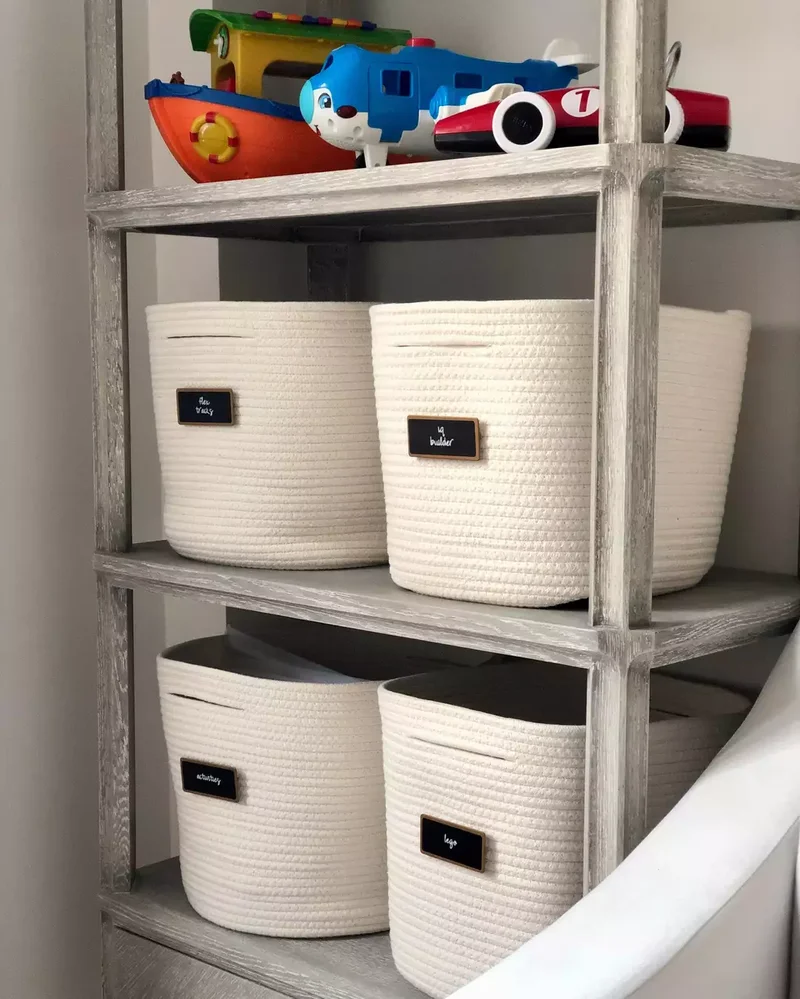 Woven Baskets With Chalkboard Labels