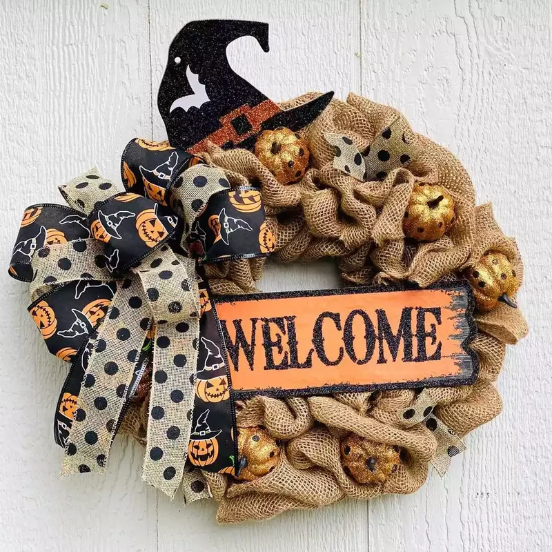 45 Halloween Wreath Ideas to Craft Before October Arrives 11 Woven Halloween Wreath