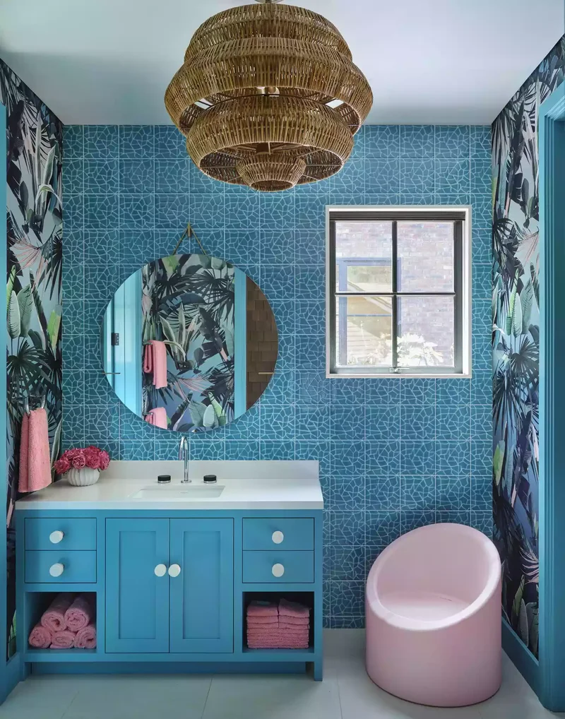 Light Your Bathroom Like a Pro With These Expert Tips 22 Woven Pendant