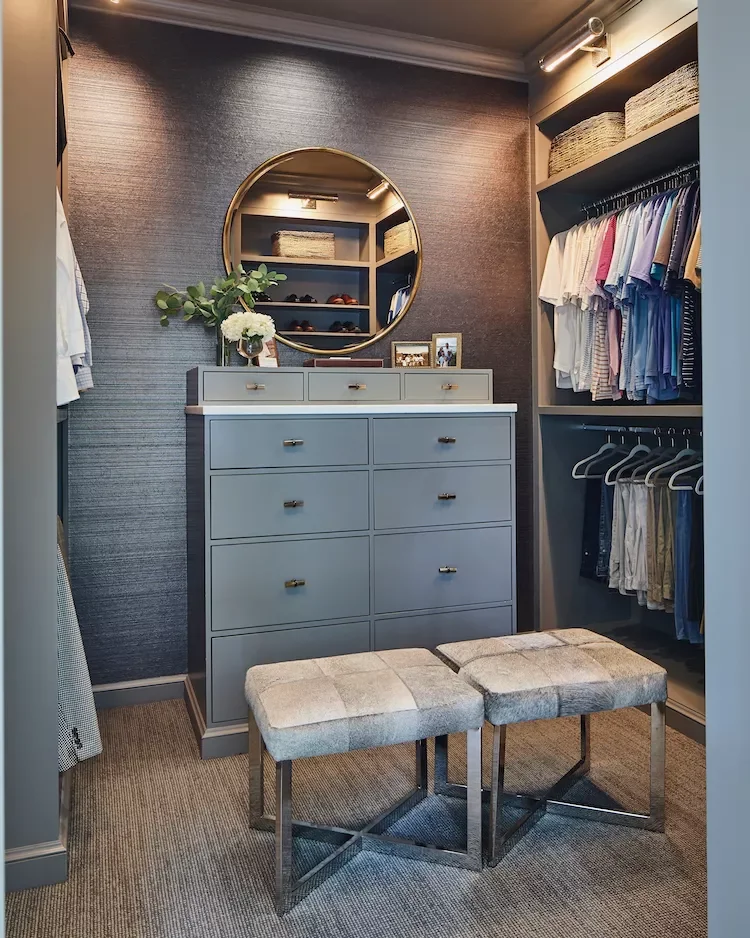 24 Glamorous Dressing Room Ideas to Transform Your Space 9 Wrap the Walls