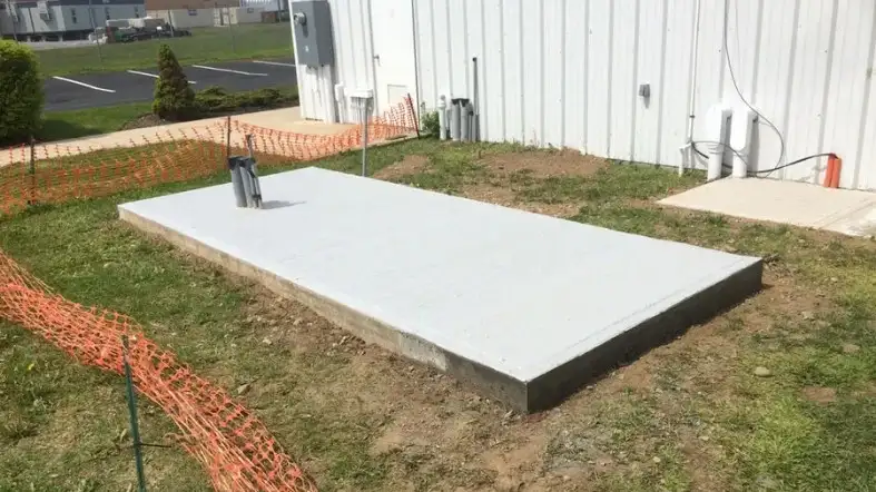 Set The Generator To The Base Of The Concrete Slab