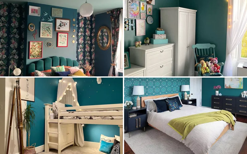 32 Stunning and Striking Teal Bedroom Design Inspirations